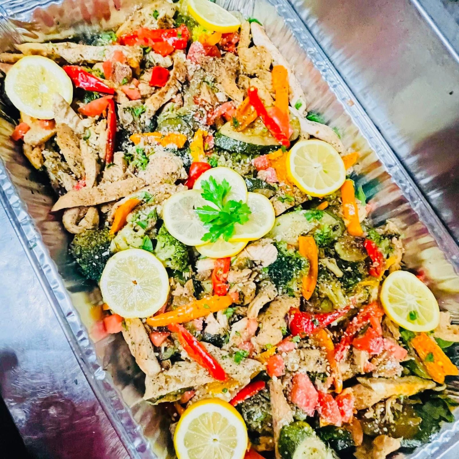 Grilled chicken and vegetable gluten-free